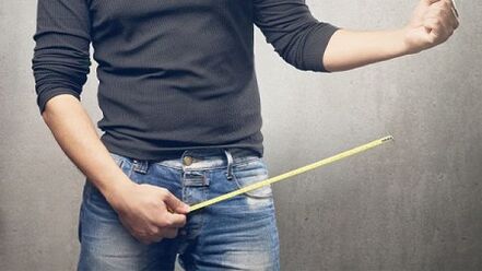 Measuring the penis before its rise