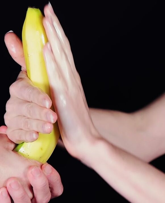 penis massage for enlargement with a banana as an example